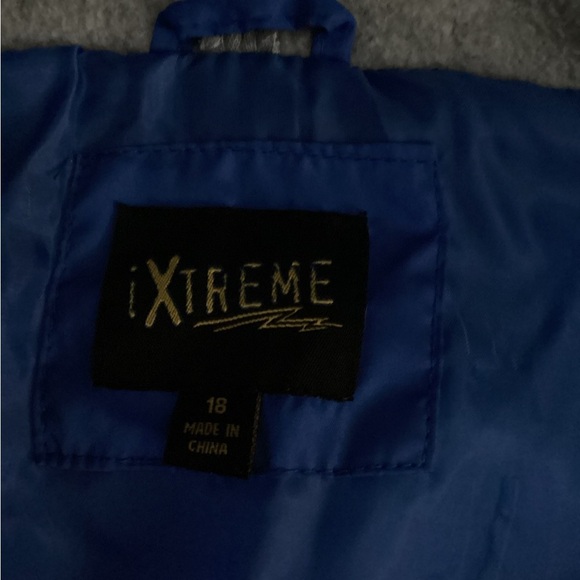 Kids Blue and Gray Puffer Jacket - Picture 5 of 6